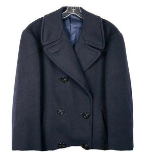 Womens Navy Wool Peacoat Double Breasted 12